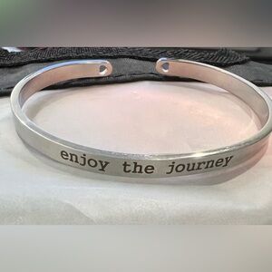 New Stainless Steel Silver Laser Engraved Inspirational Cuff Bracelet Jewelry